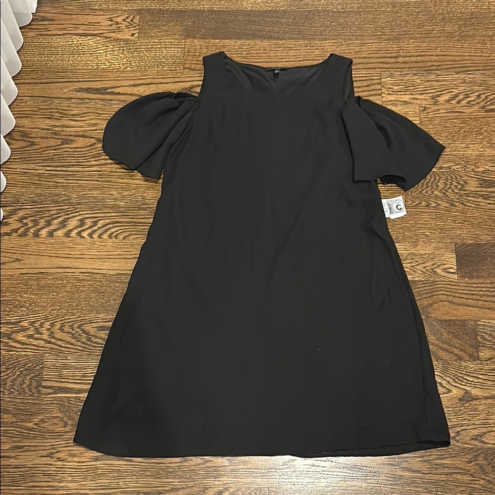 Chic Black Midi Dress with Flutter Sleeves
